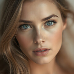 Obraz premium Beautiful Female Photography. Artistic Blurred Close-Up Evoking Mystery. Generative AI