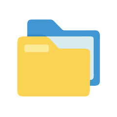 Two folders are stacked on top of each other on white background