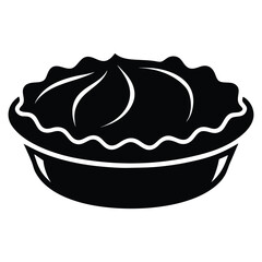 Stylized illustration of a whole pie emitting wisps of steam perfect for culinary themes and bakery branding