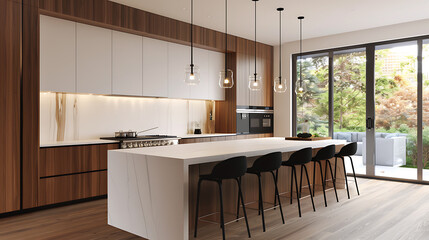 Sleek modern kitchen space