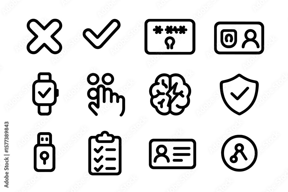 Poster minimalist outline icons set for ui and ux interfaces