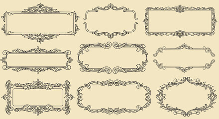 Elegant vintage frame designs with ornate decorative borders