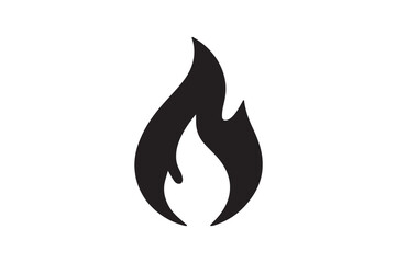 Spiritual Flame icon silhouette vector with white background