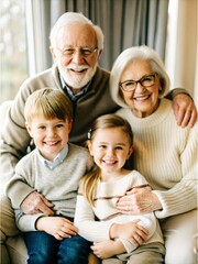 grandfather with grandchildren
