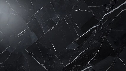 A realistic high-resolution black marble texture with white veins, ideal for luxury design and architectural backgrounds