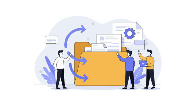 Efficient document management concept with team collaboration and file sharing