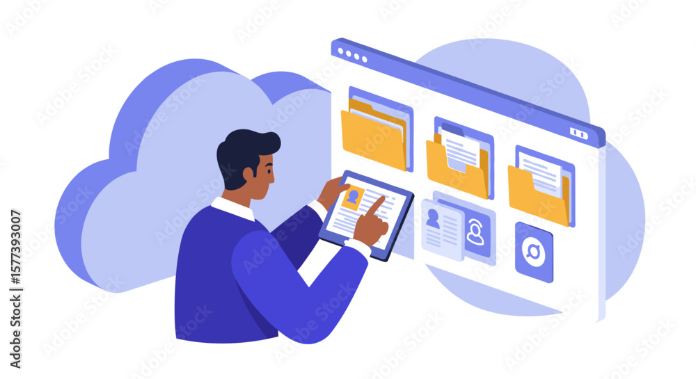 Poster cloud-based document management with interactive digital interface