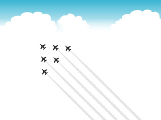 雲とブルーインパルス_展示飛行_CS3