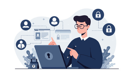 Secure online identity management with user profiles and privacy locks