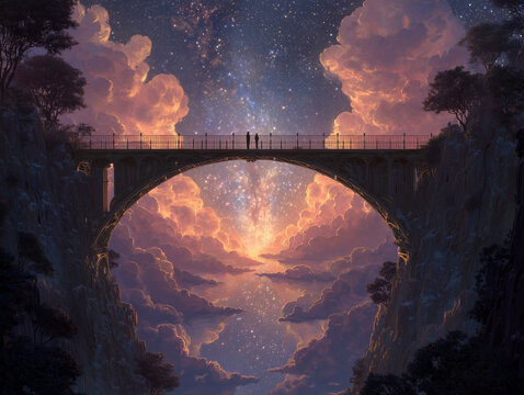 A bridge of stars connecting two parallel worlds
