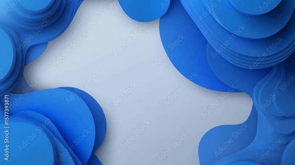 Poster abstract background featuring layered blue shapes over a light surface, perfect for adding a creativ