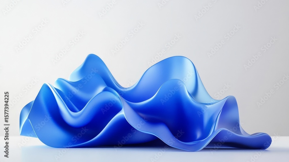 Poster abstract blue wave flows elegantly across the surface, creating a modern and calming visual design a