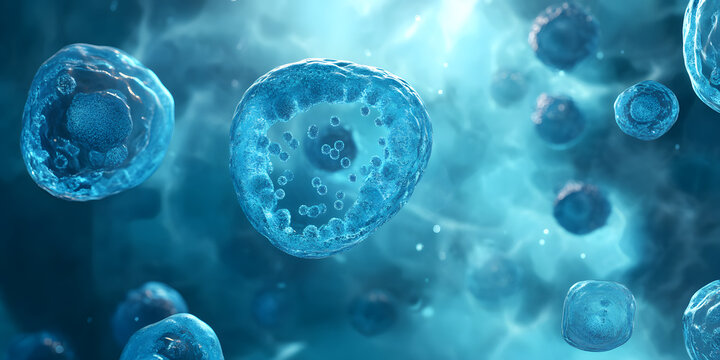 Transparent blue cells