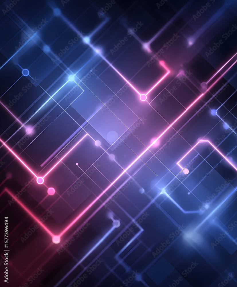 Poster dynamic digital circuit design virtual space abstract art futuristic environment high-tech viewpoint