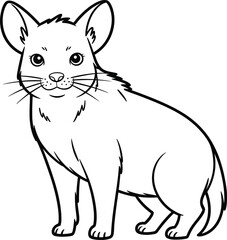 Obraz premium Cute Black and White Illustration of a Tasmanian Tiger Cub