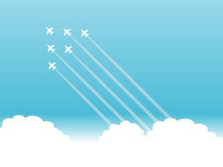 雲とブルーインパルス_展示飛行_CS3