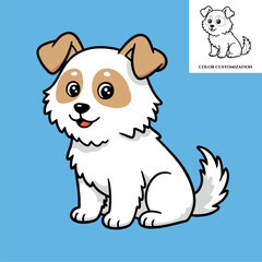 Fototapeta premium Cute cartoon dog. Vector illustration of a small funny dog.