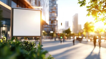 white Blank billboard standing near city street, offering prime advertising space for marketing campaign