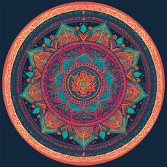 Round ornament set of mandalas on white isolated background.