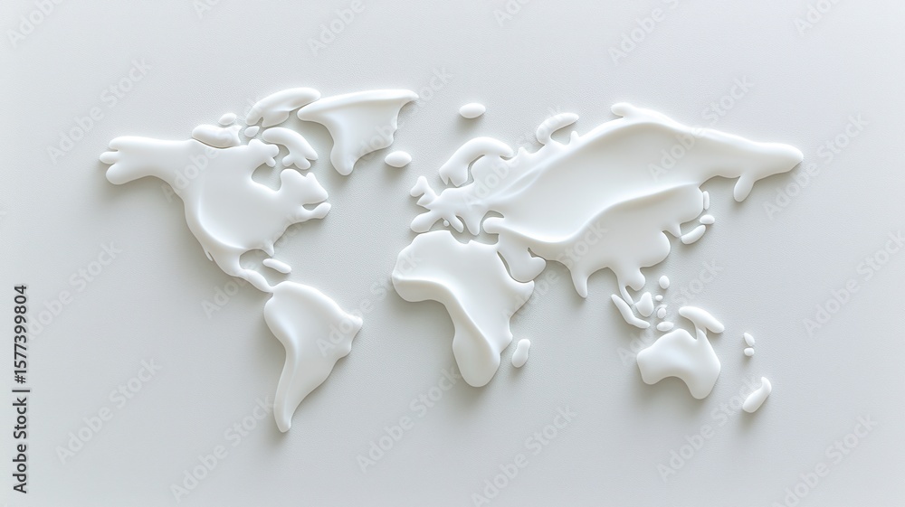 Poster white minimalist world map displayed background, a white global representing on connectivity and sim