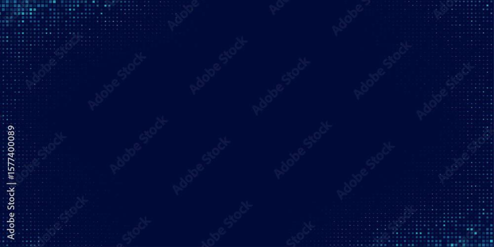 Poster abstract technology background with blue pixel pattern. digital big data concept with futuristic glo