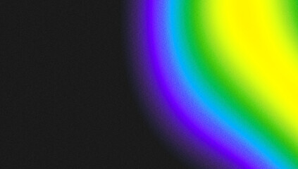 Arc luminous with yellow merging into green and blue on a dark textured canvas