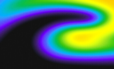 Gradient flowing with blue, green, yellow, and pink on a dark grainy backdrop