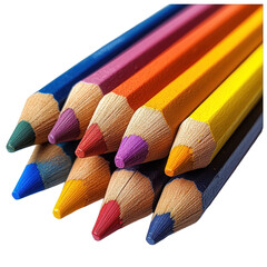 Crayons isolated on transparent background.