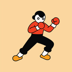 shadowboxing exercise cartoon art