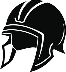 Line drawing of a helmet, Black Helmet icon outline design on transparent background