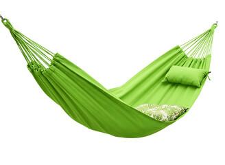  hammock with pillow and blanket isolated on transparent background