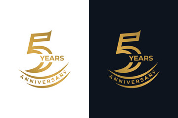 Golden Five Year Anniversary Logo