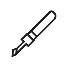 Fototapeta premium A simple outline icon of a flathead screwdriver.