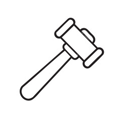 A simple outline icon of a judge's gavel.