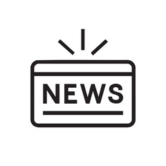 A simple outline icon of a "NEWS" display with radiating lines.