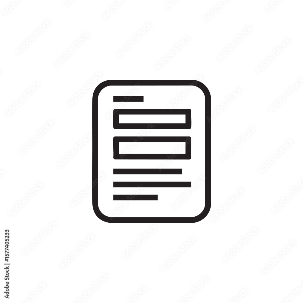 Poster an outline icon of a form with multiple input fields.