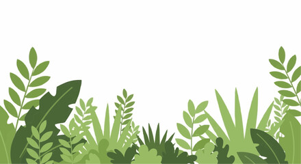 Obraz premium Floral Background with Leaves – Simple Flat Vector Illustration with Copy Space for Text, Perfect for Posters, Cards, and Banners
