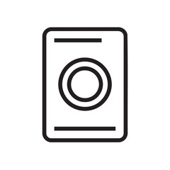  A minimalist line drawing of a speaker or subwoofer.