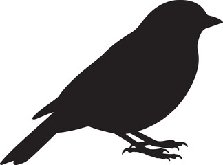 Silhouette of a perched bird against a white background suitable for diverse design applications
