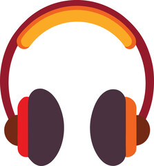 Flat vector illustration of a headphone icon for app interface, minimal design, no gradients, no shadows, bold outlines