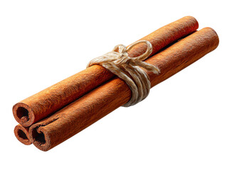 Aromatic Cinnamon: A close-up shot of three cinnamon sticks tied with twine, inviting a sense of warmth and culinary delight.