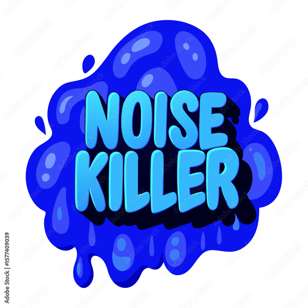 Poster abstract blue soft shape with subtle text elements on a clean white background