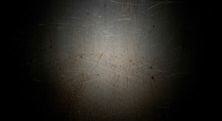 Textured grunge background with scattered particles and vignette effect
