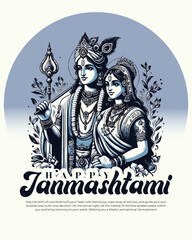 Happy Krishna Janmashtami celebration Indian festival social media post banner poster