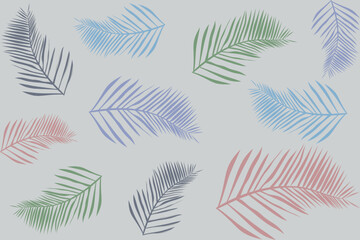 Pastel Palm Leaf Vector Collection – Minimal Tropical Botanical Elements