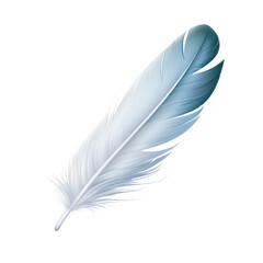white Feather isolated on transparent background.