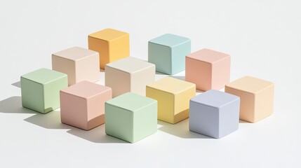 Colorful Blocks on White Background for Playful Design Concepts