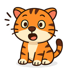 Cat Cartoon Mascot Cute Orange Cat Shocked Illustrations