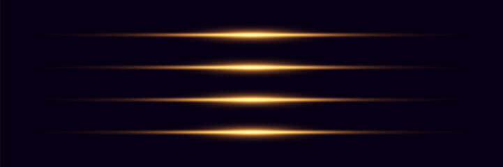 Obraz premium Glowing horizontal lines of light, laser flash. 