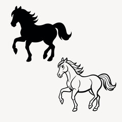 Obraz premium A hours silhouette, line art vector